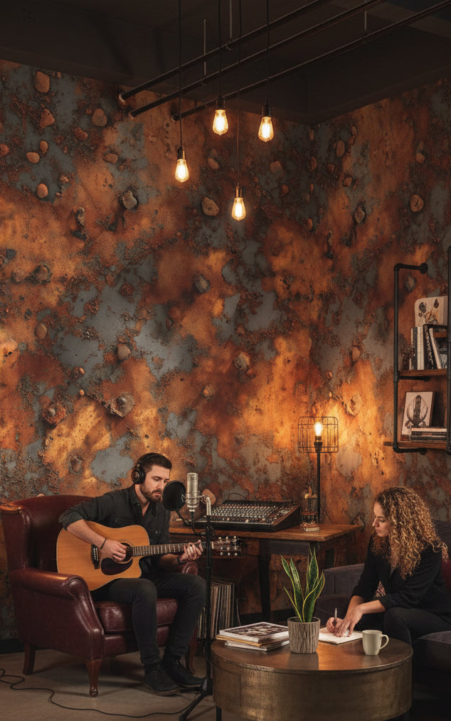 Industrial Wallpaper Textured Rust Wall Mural