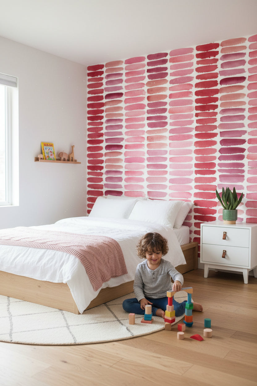 Abstract Wallpaper Geometric Brush Strokes Wall Mural