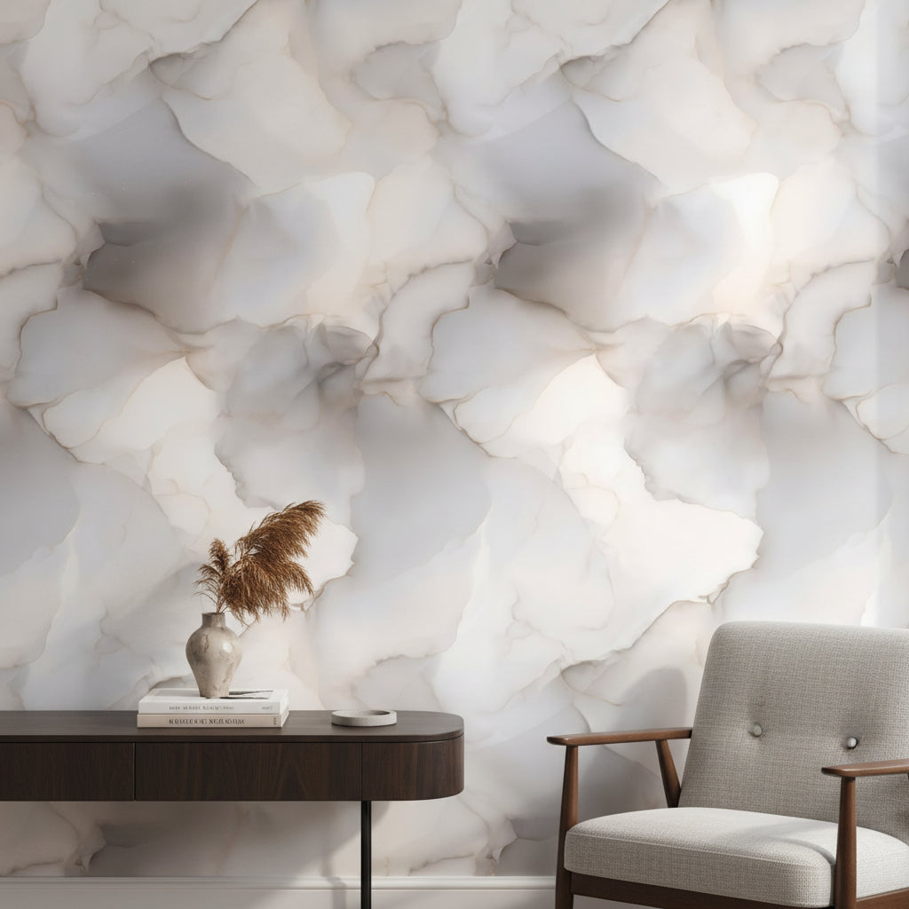 Cream and Gray Abstract Watercolor Texture Wallpaper