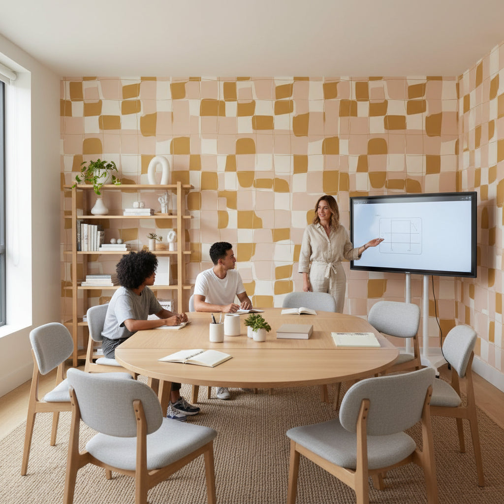 Abstract Wallpaper Checkered Modern Wall Decor