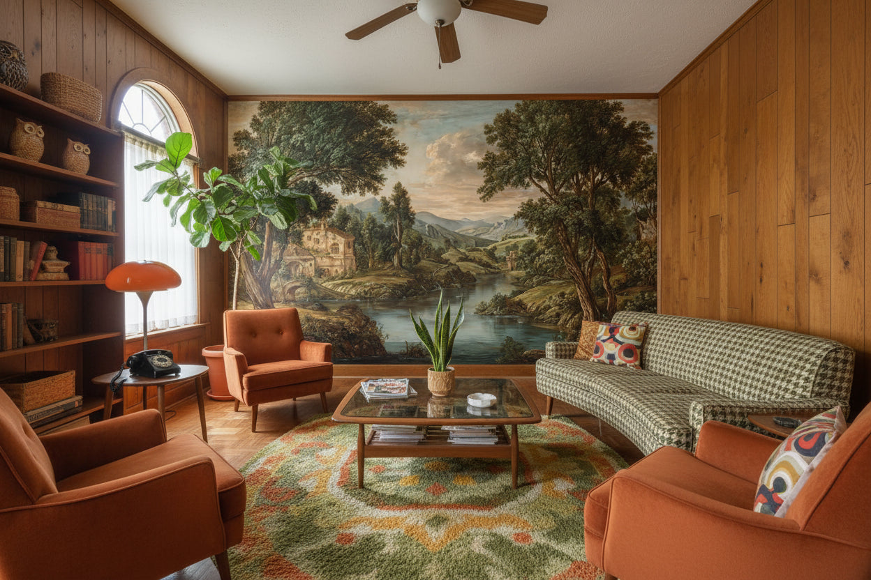 Landscape Wallpaper Traditional River Wall Decor