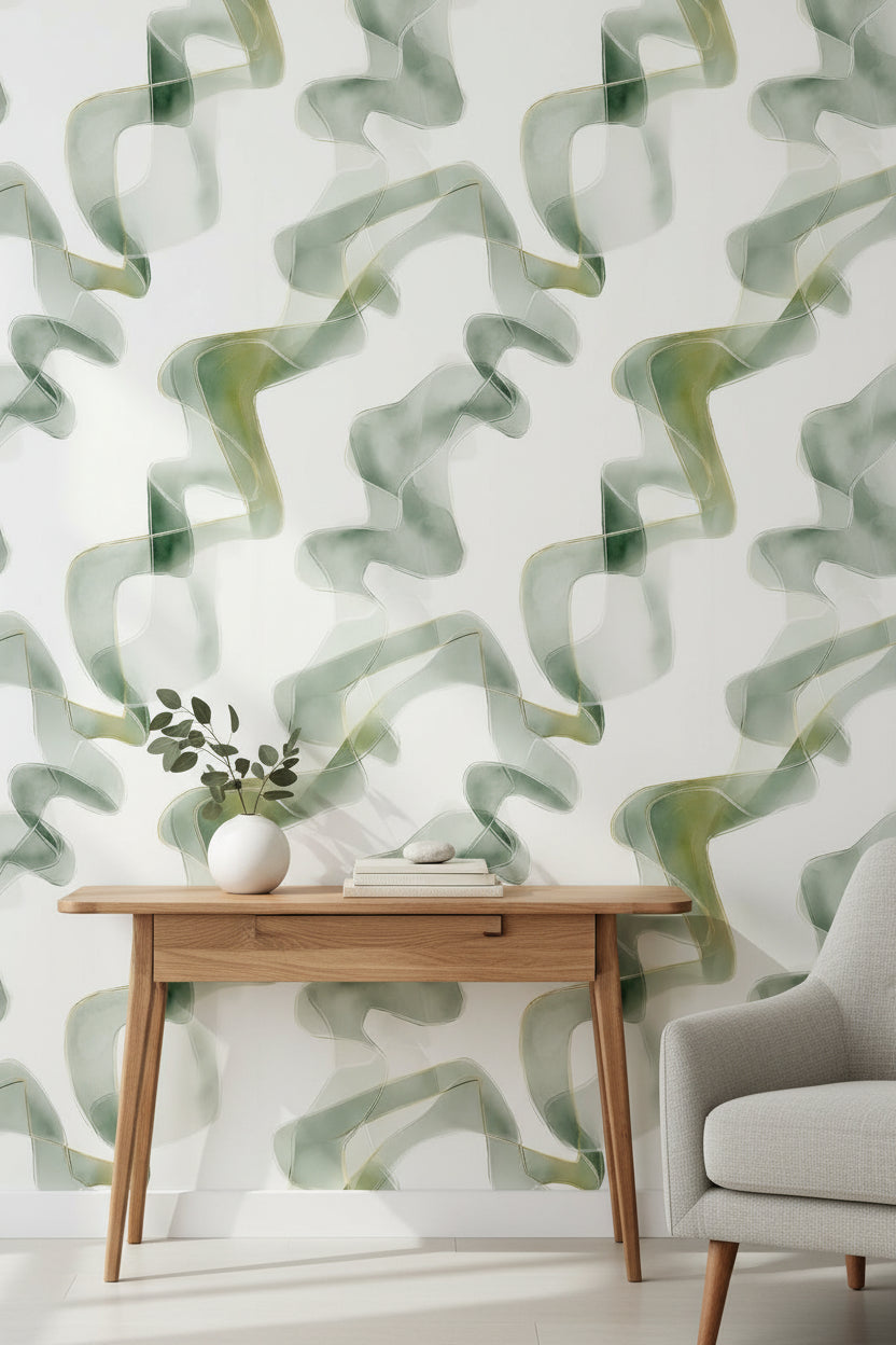 Shades Of Green Wallpaper Modern Elegant Wall Mural