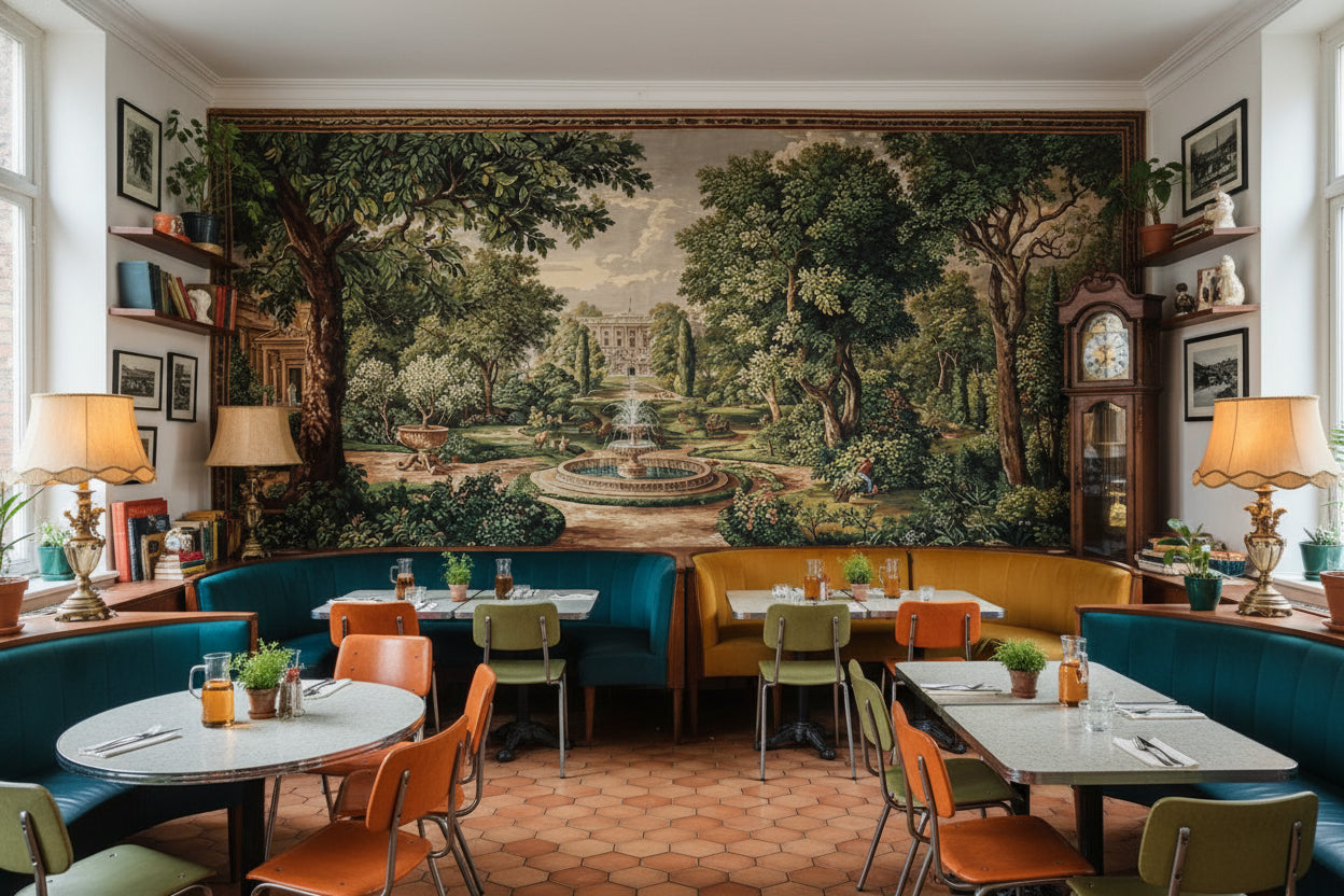 Shades Of Green Wallpaper Vintage Garden Wall Mural