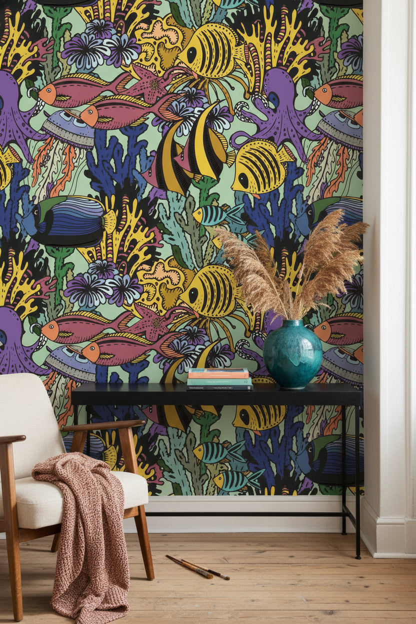 Vibrant Underwater Coral Reef Fish Wallpaper