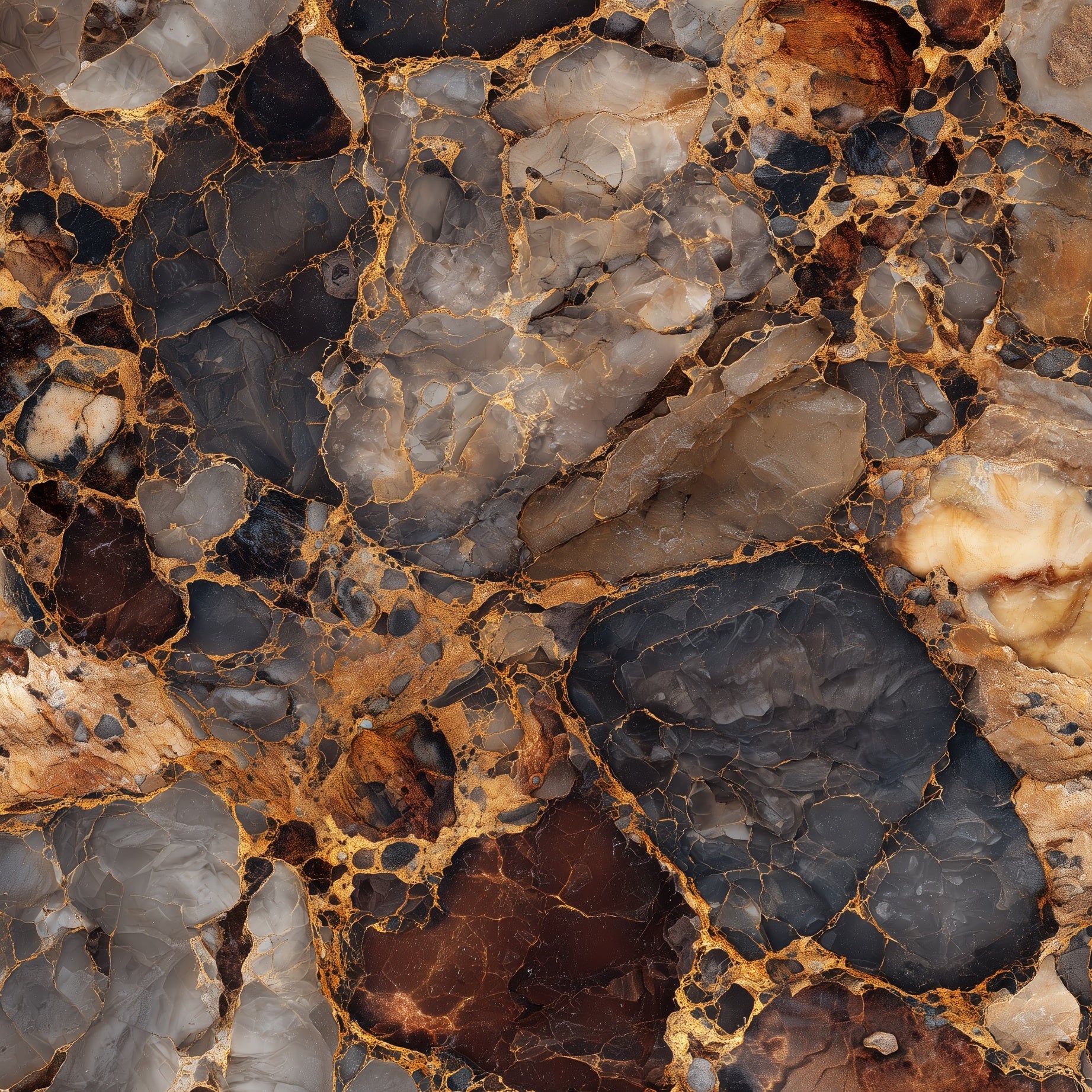 Rich Earthy Tones Marble Effect Wallpaper