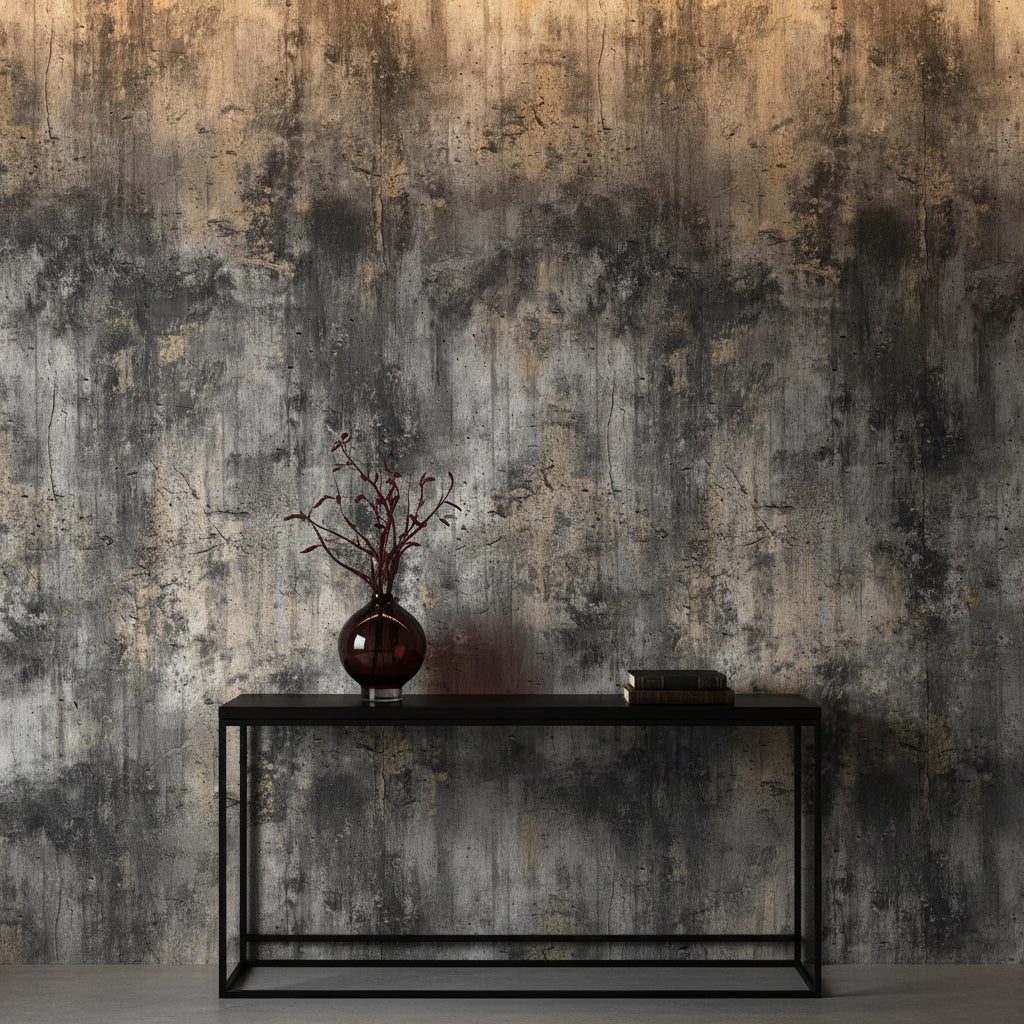 Dark Concrete Industrial Texture Wallpaper