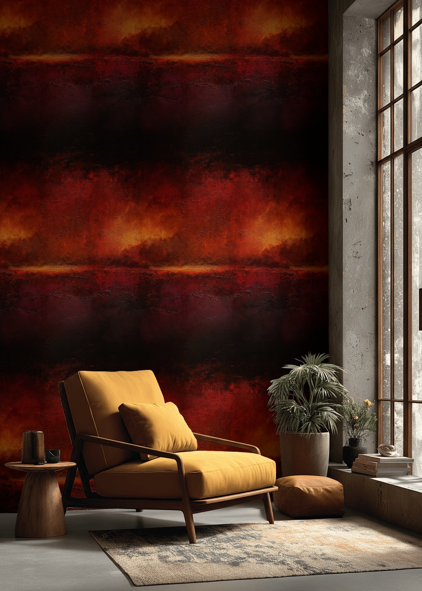 Dramatic Red and Black Abstract Wallpaper
