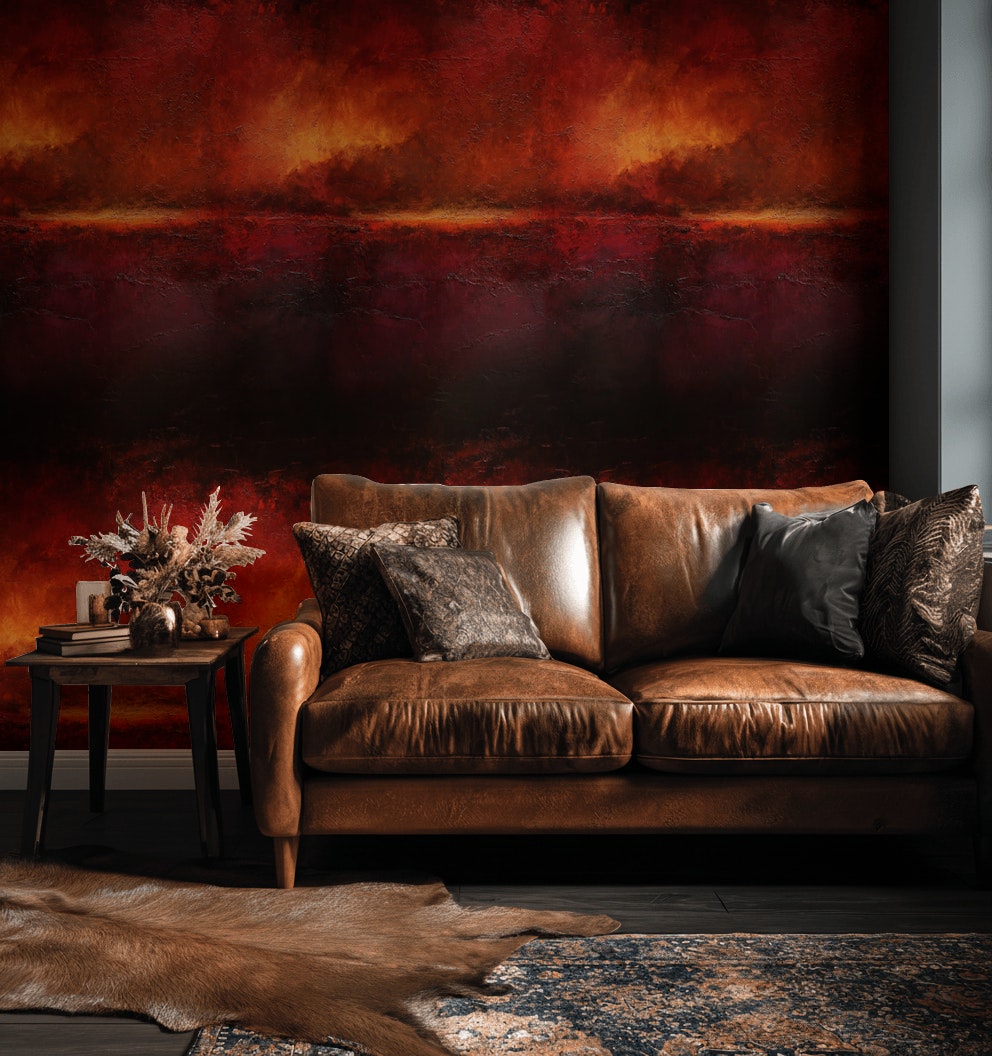 Dramatic Red and Black Abstract Wallpaper
