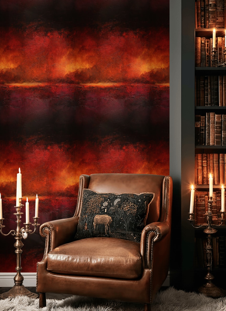Dramatic Red and Black Abstract Wallpaper