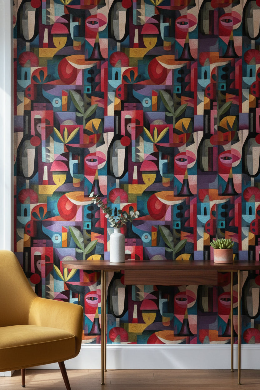 Multicolor Geometric Abstract Pattern Wallpaper