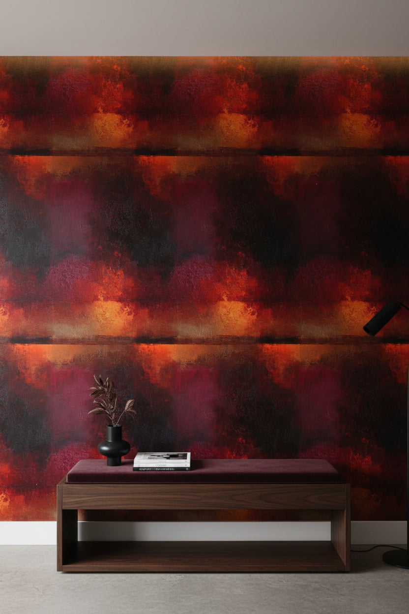 Fiery Crimson Abstract Texture Wallpaper