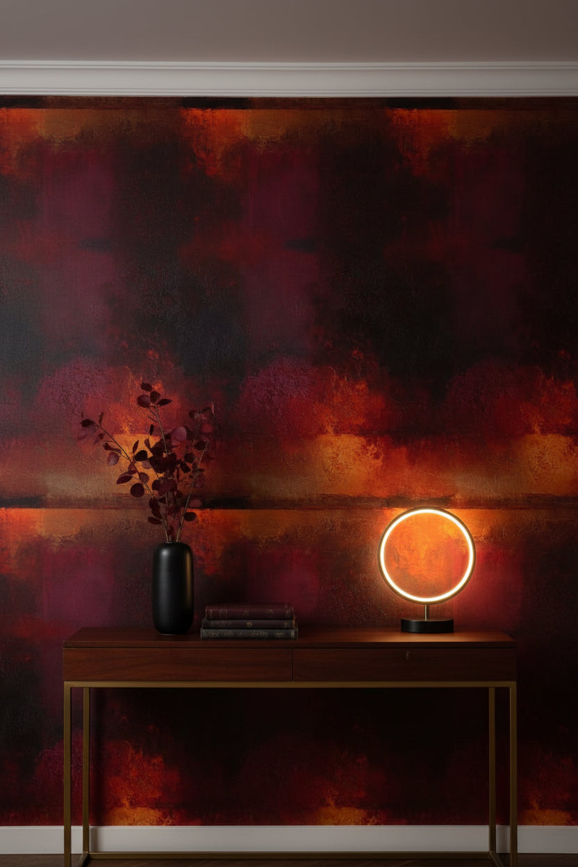 Fiery Crimson Abstract Texture Wallpaper