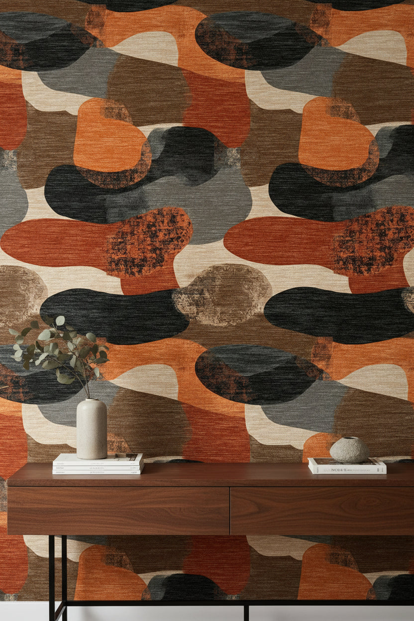 Earthy Tones Abstract Pattern Wallpaper