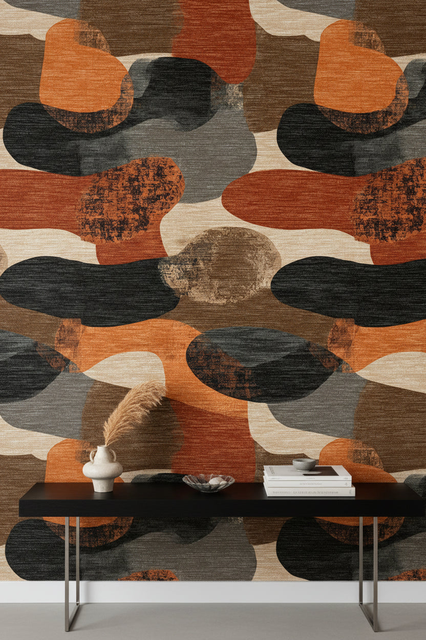 Earthy Tones Abstract Pattern Wallpaper