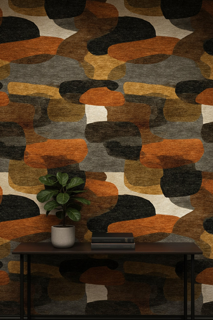 Warm Earthy Tones Geometric Abstract Wallpaper