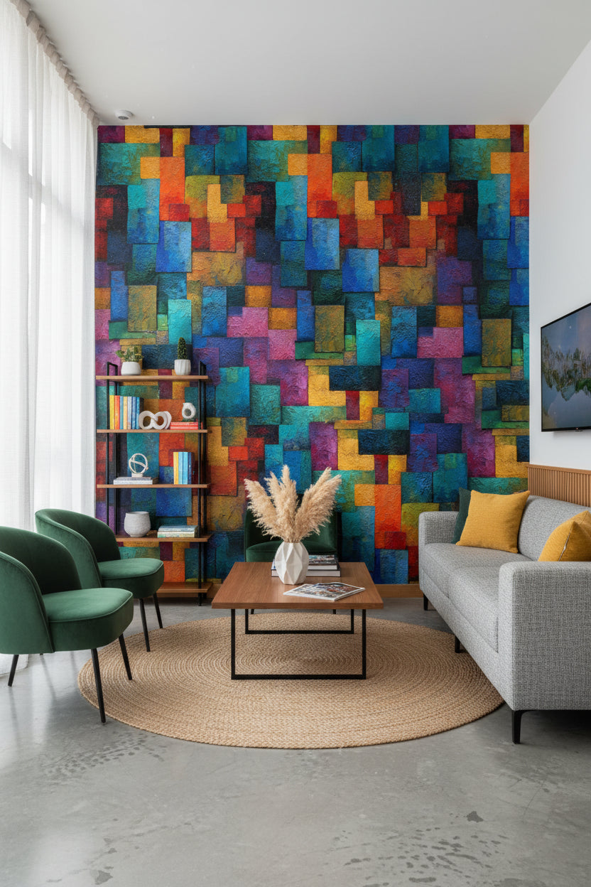 Vibrant Multicolor Abstract Geometric Wallpaper
