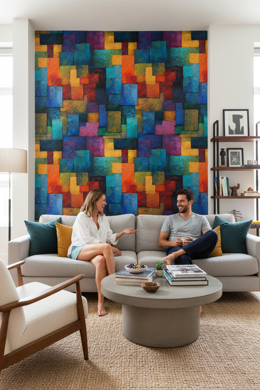 Vibrant Multicolor Abstract Geometric Wallpaper