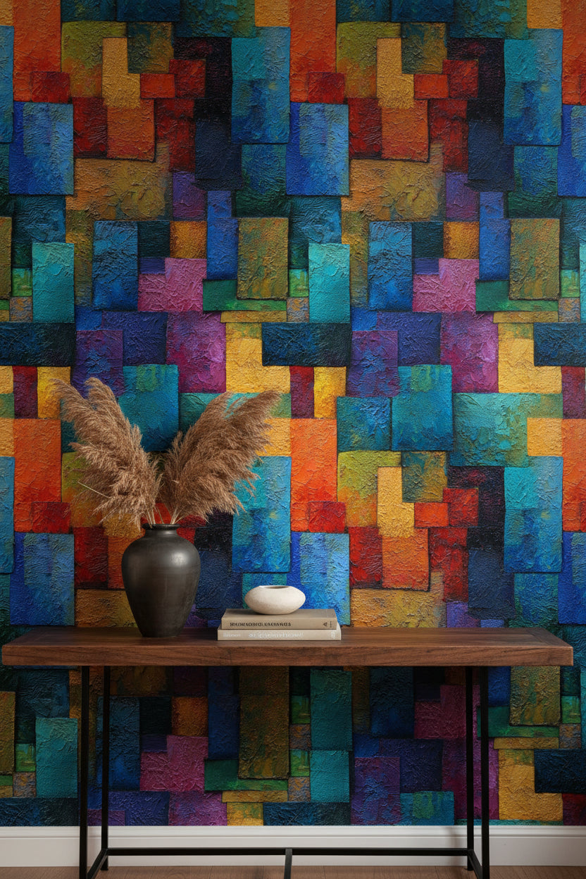 Vibrant Multicolor Abstract Geometric Wallpaper