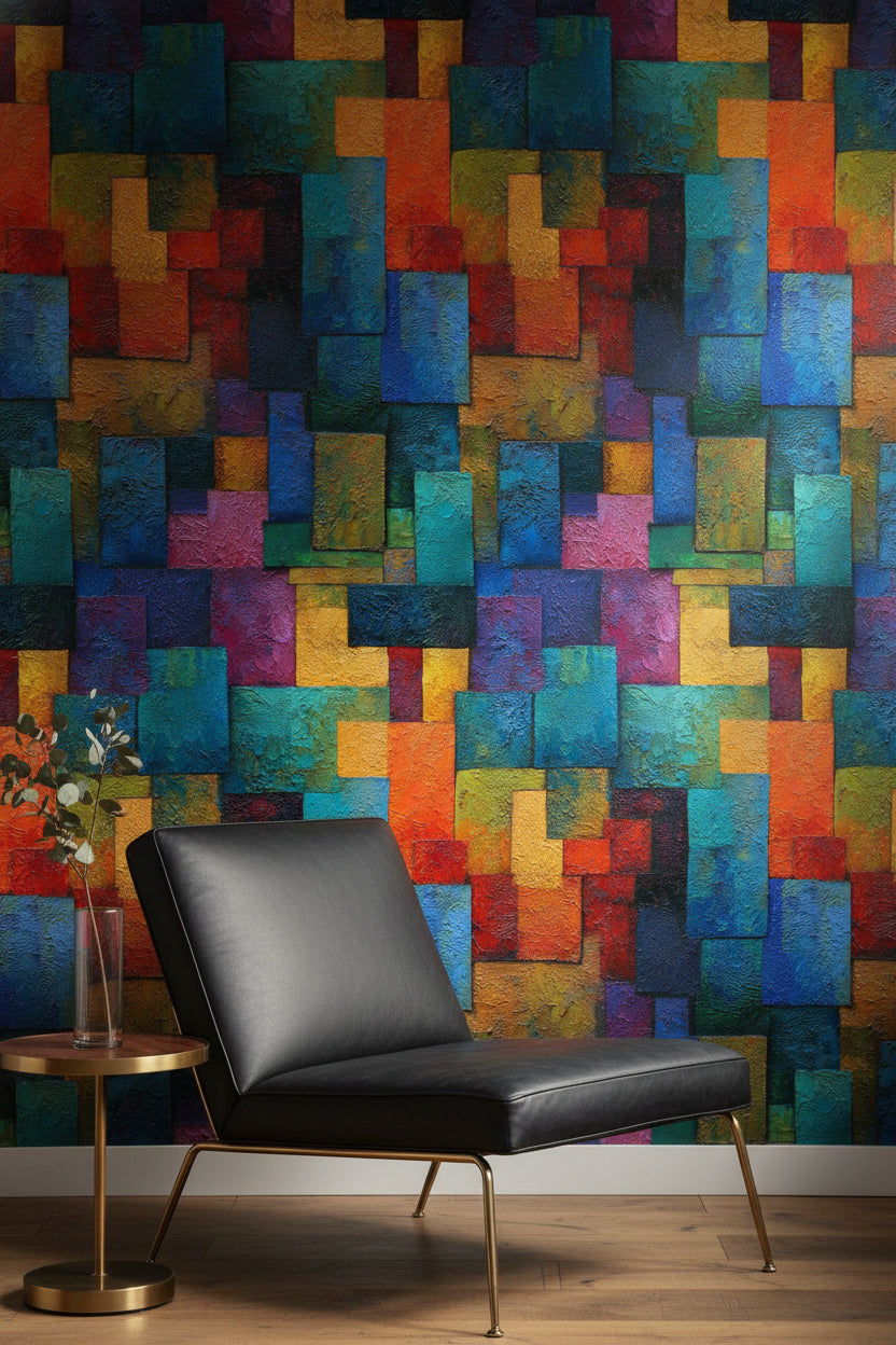 Vibrant Multicolor Abstract Geometric Wallpaper