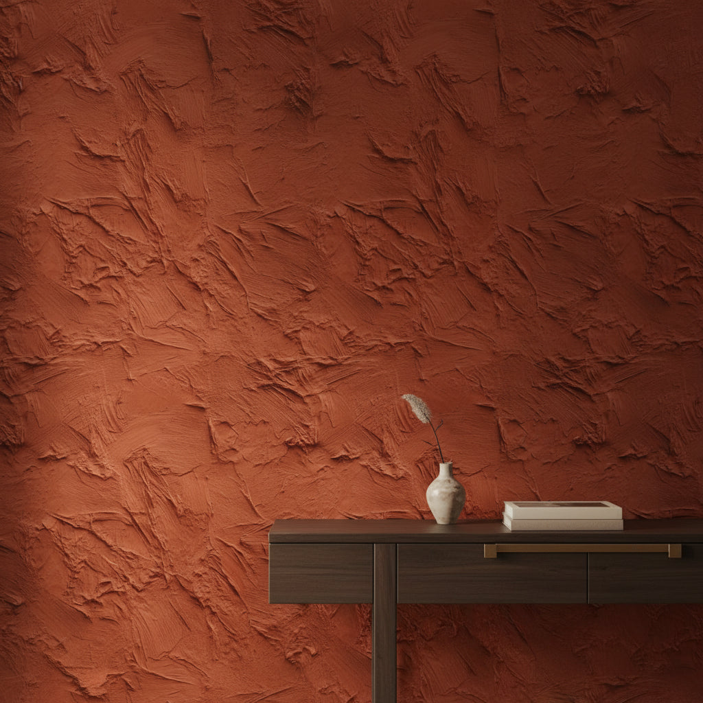 Terracotta Textured Rustic Wallpaper