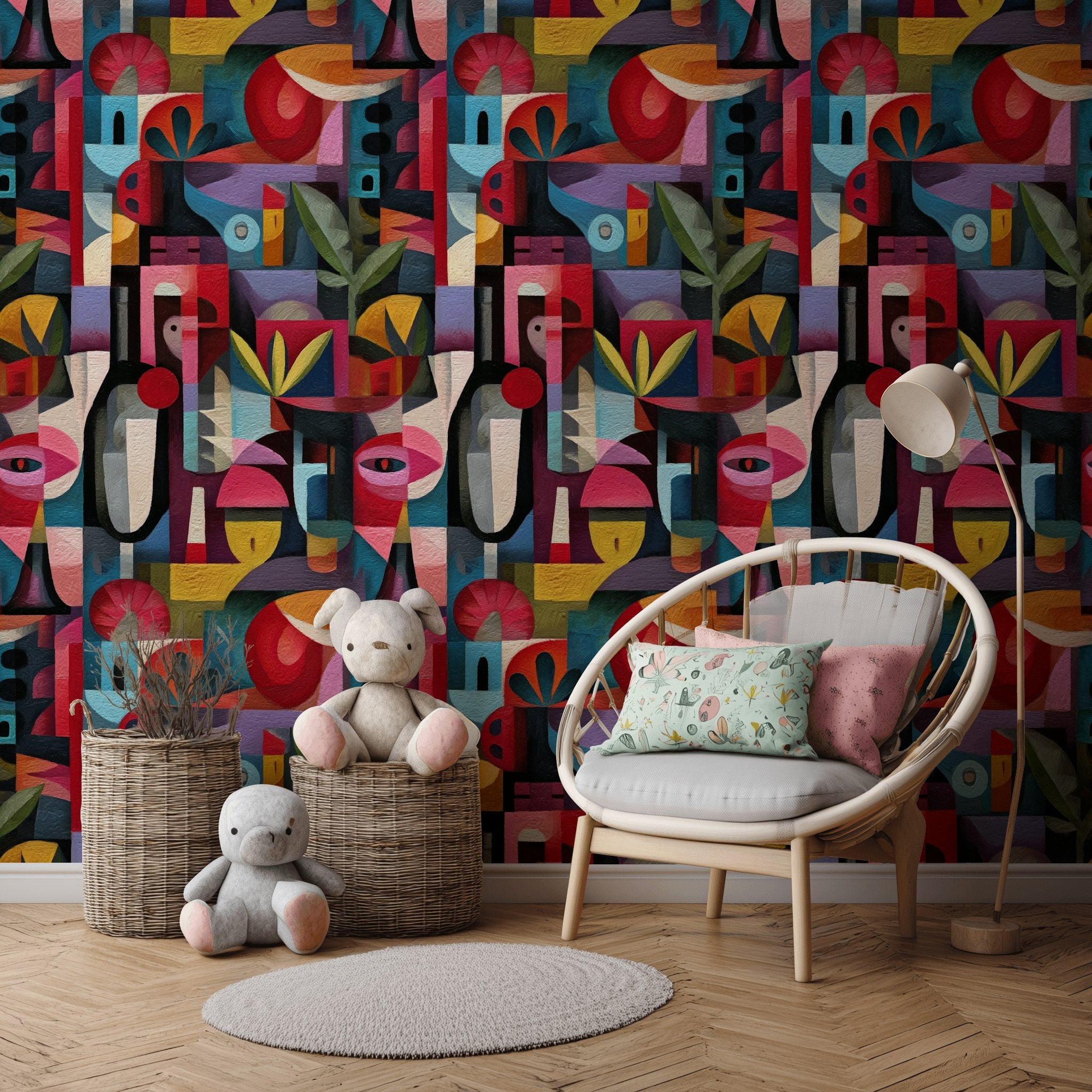 Multicolor Geometric Abstract Pattern Wallpaper
