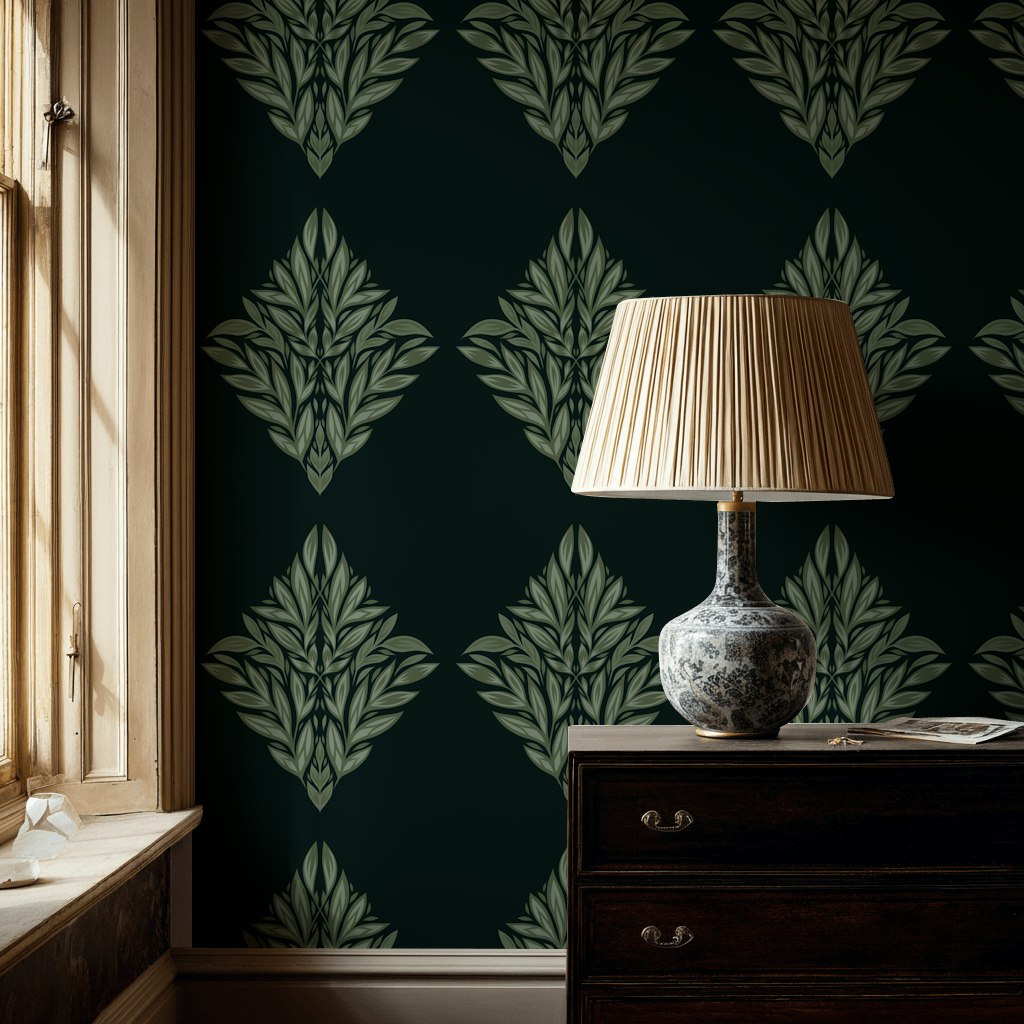 Shades Of Green Wallpaper Nature Leaf Decorative Mural