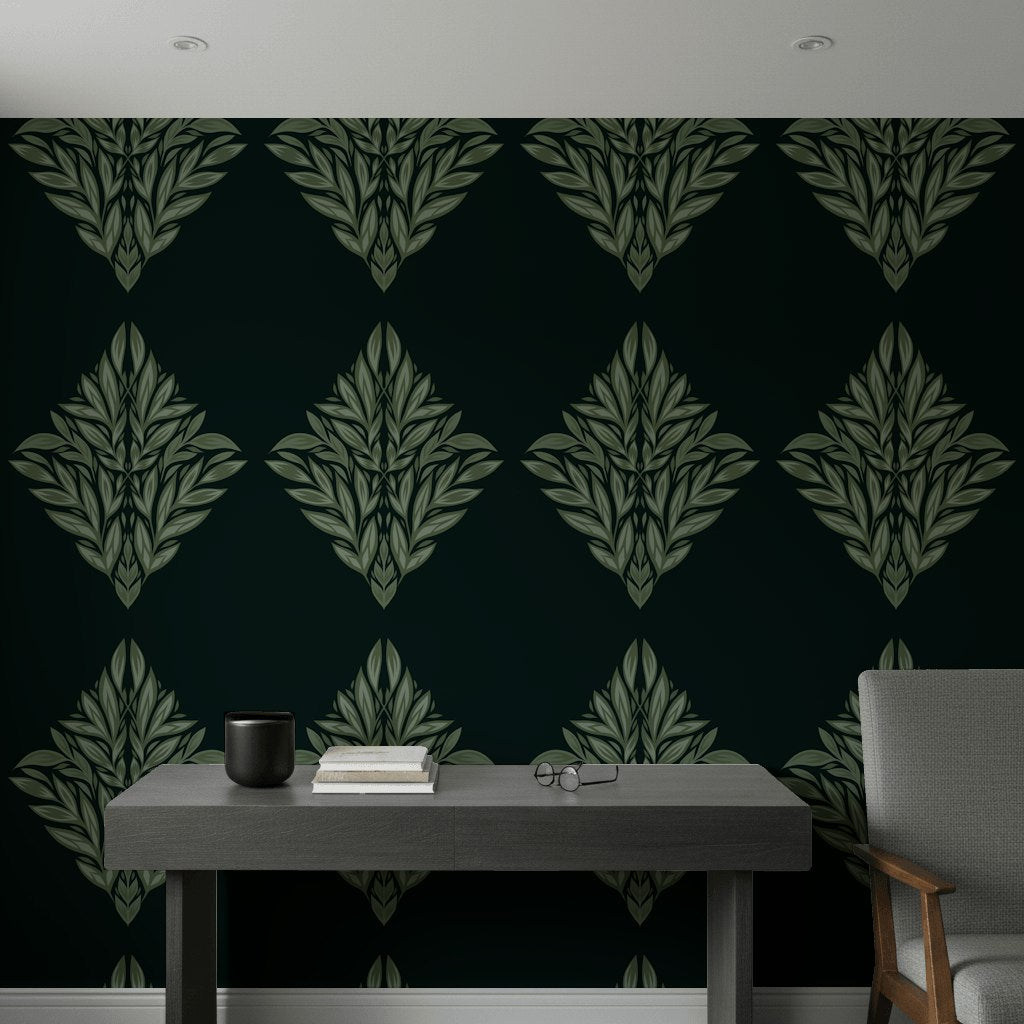Shades Of Green Wallpaper Nature Leaf Decorative Mural