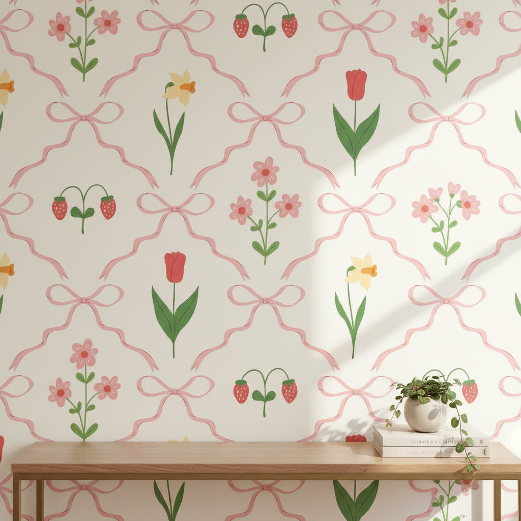 Floral Wallpaper Modern Light Decorative Mural