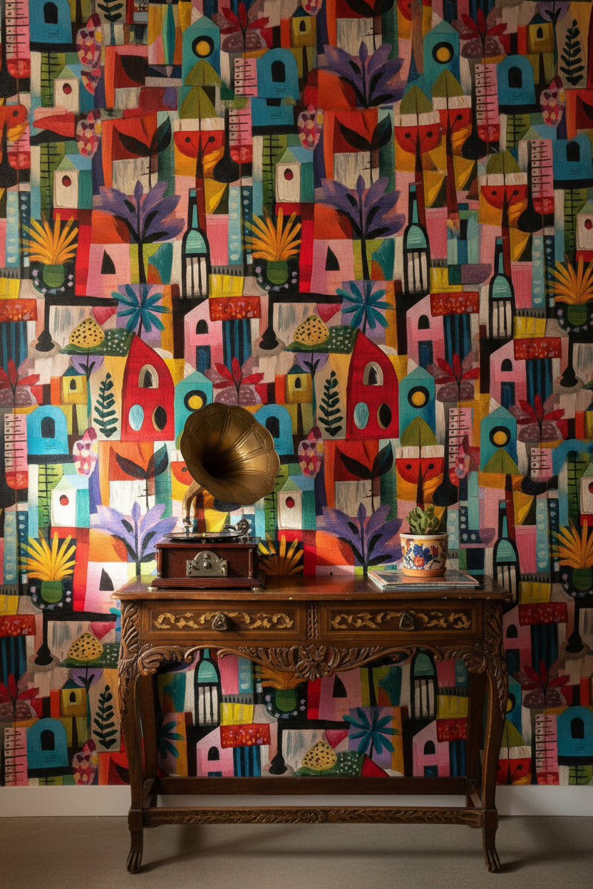 Vibrant Multicolor Abstract Geometric Wallpaper