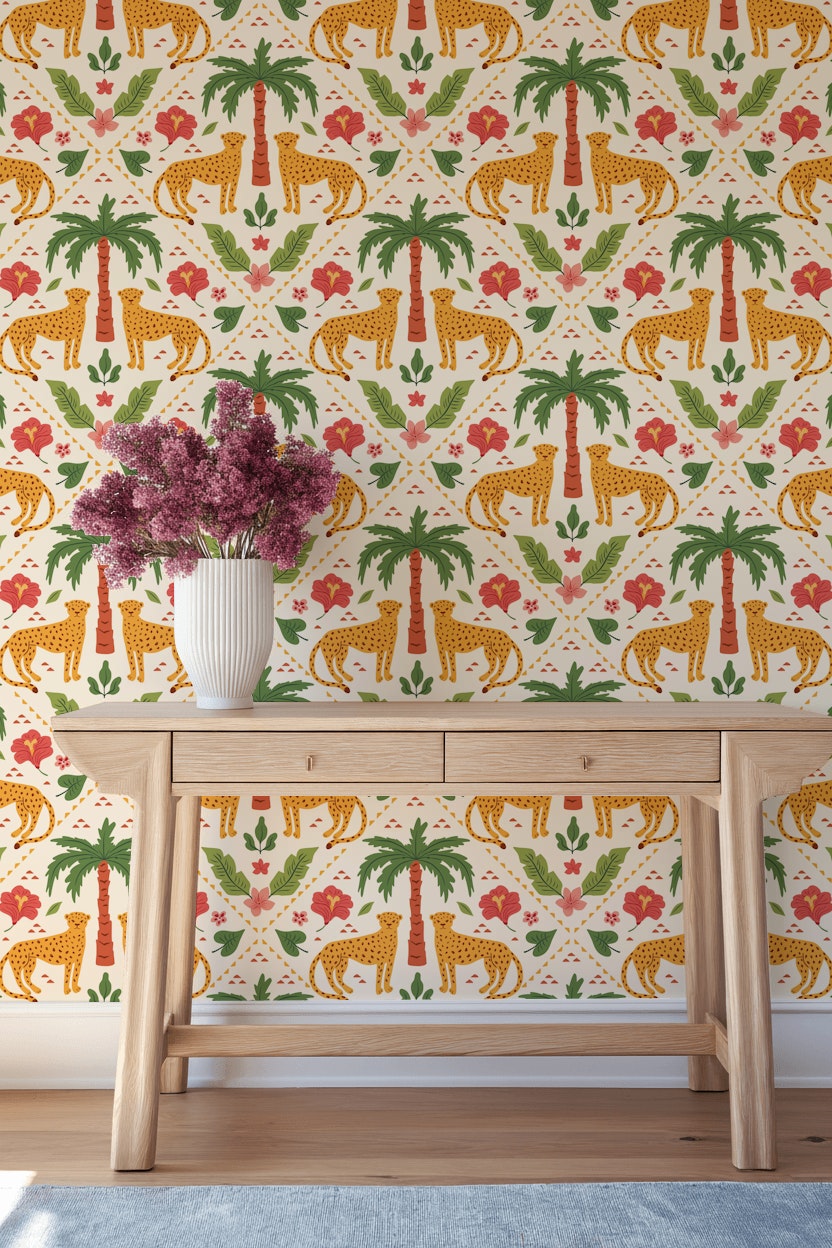 Tropical Wallpaper Cheetah Exotic Decorative Mural