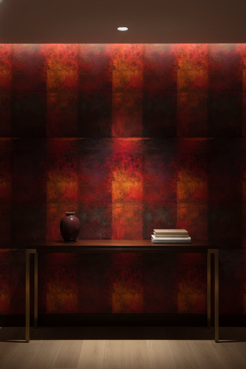 Rustic Red and Black Abstract Tone Wallpaper