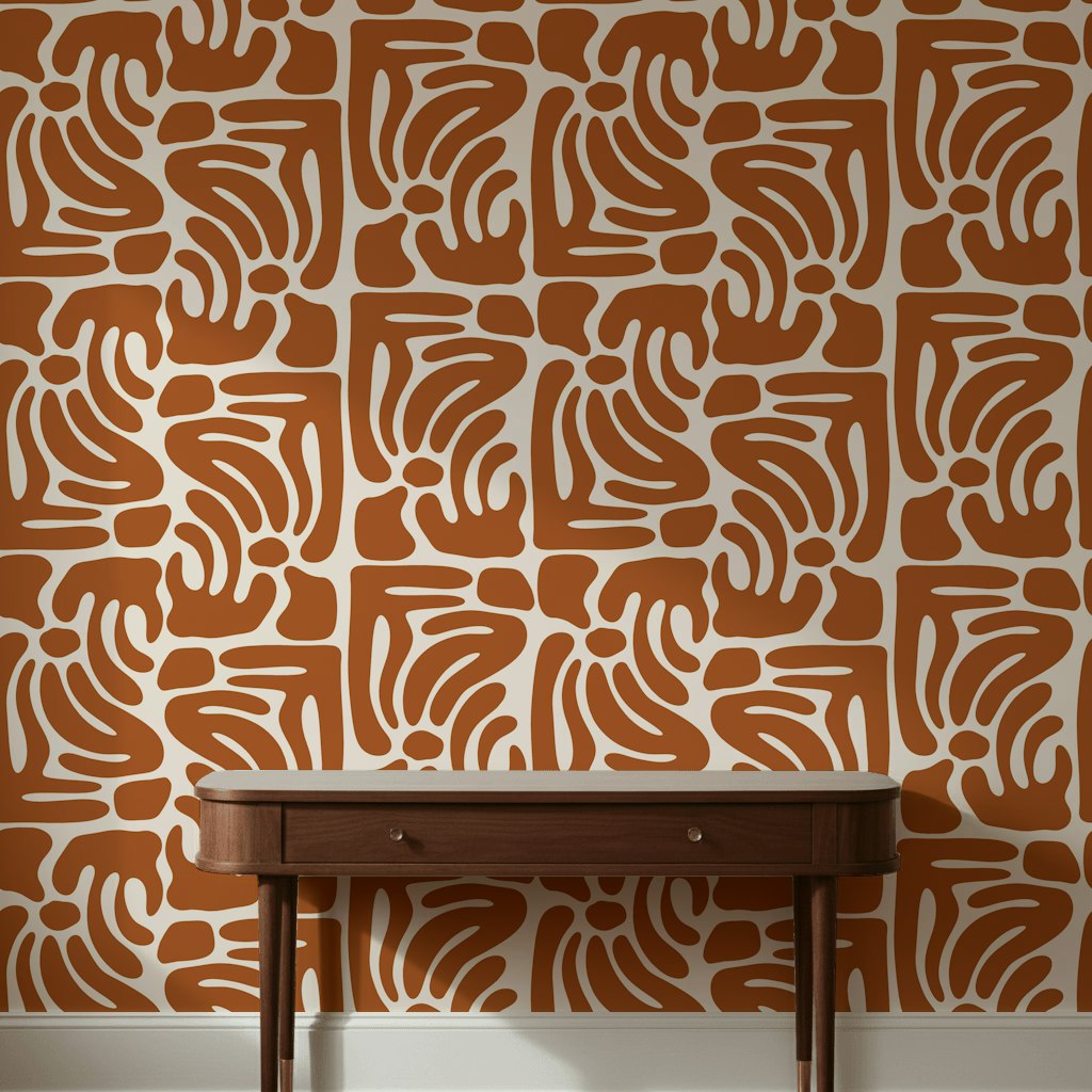 Abstract Pattern Wallpaper Organic Curved Decorative Mural