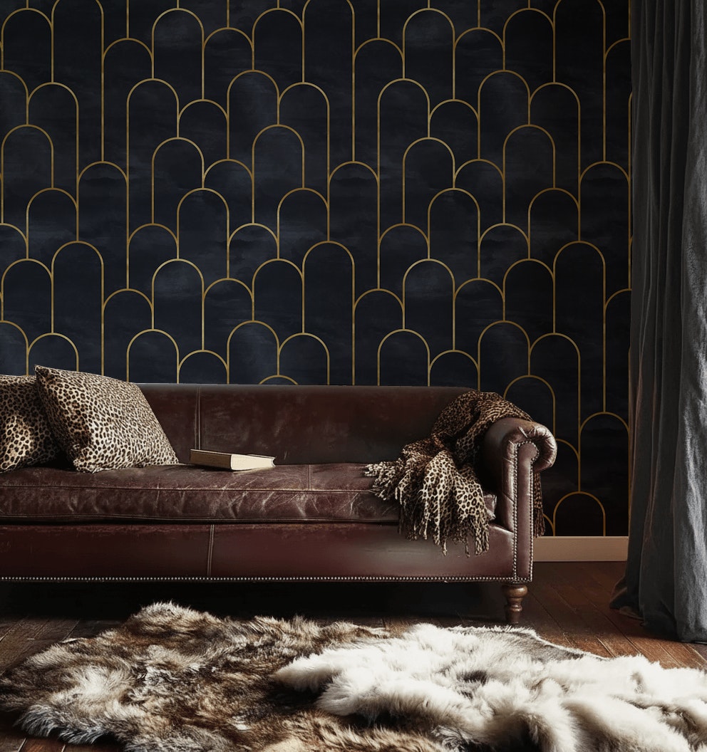Geometric Wallpaper Art Deco Luxurious Decorative Mural