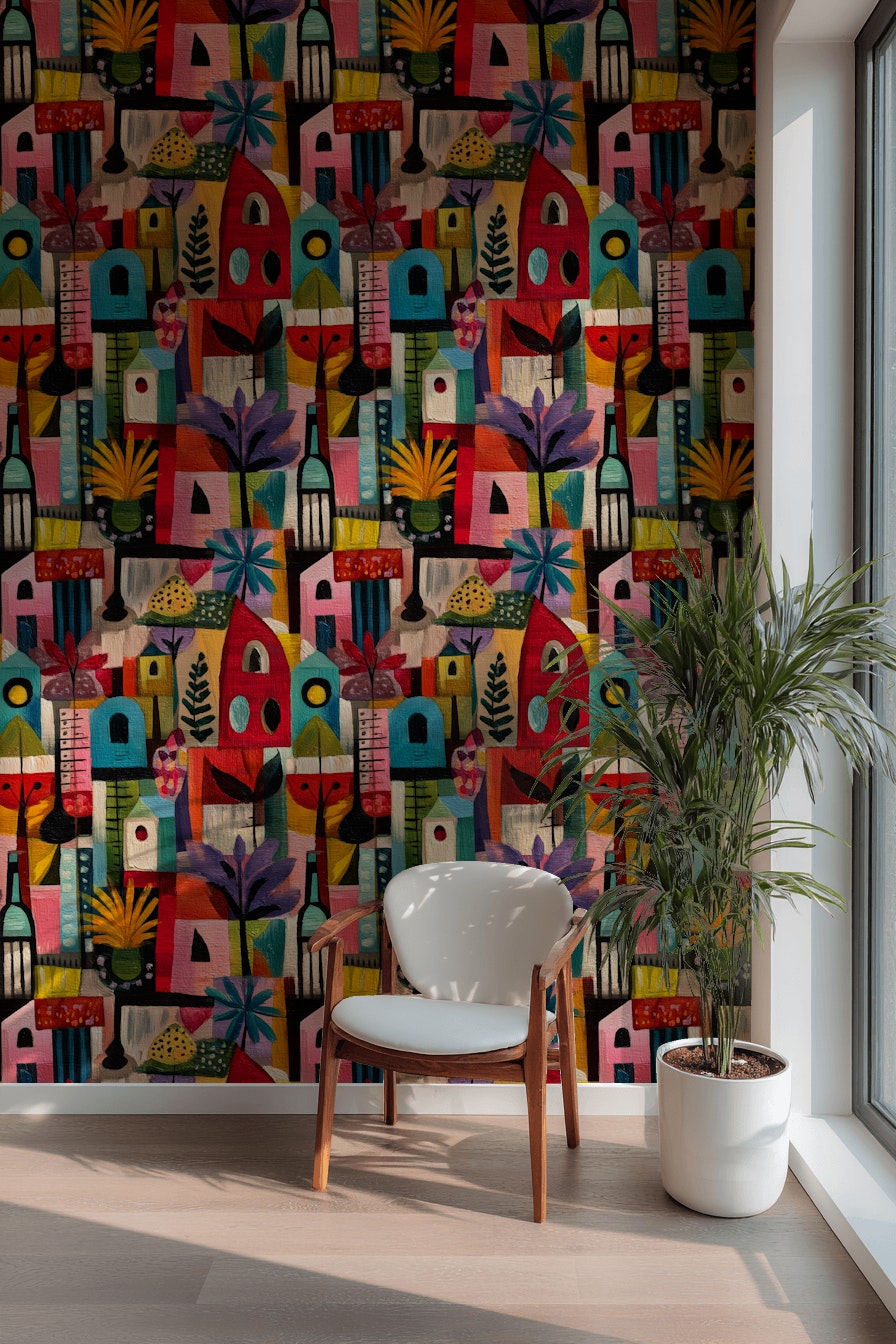 Vibrant Multicolor Abstract Geometric Wallpaper