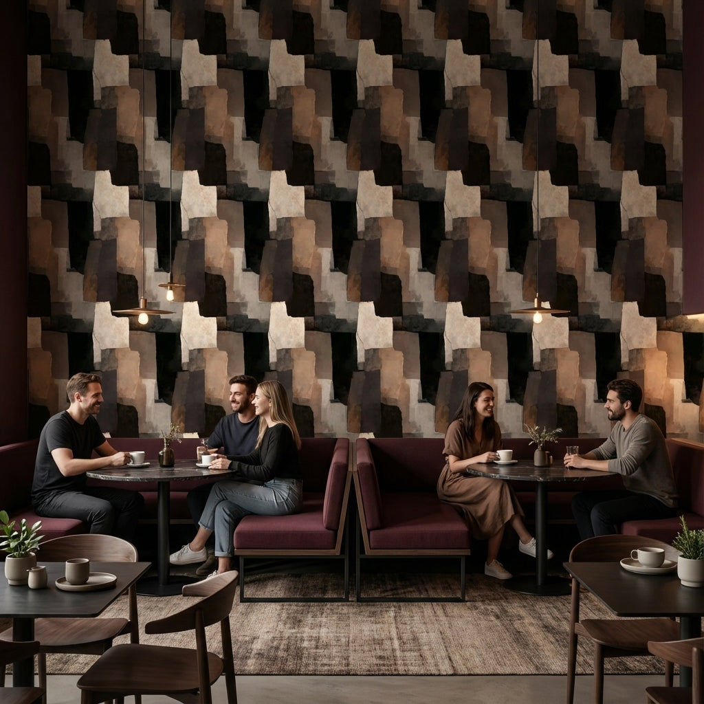 Moody Earth Tones Abstract Geometry Wallpaper