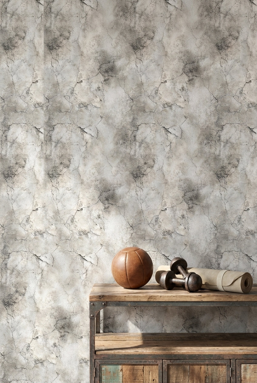 Gray Cracked Concrete Texture Wallpaper