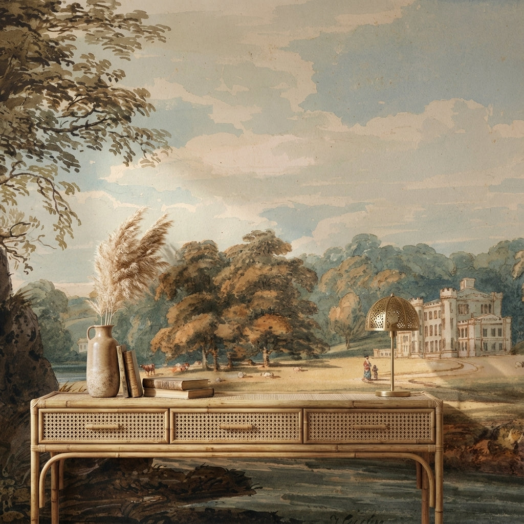 Landscape Wallpaper Vintage Serene Wall Mural