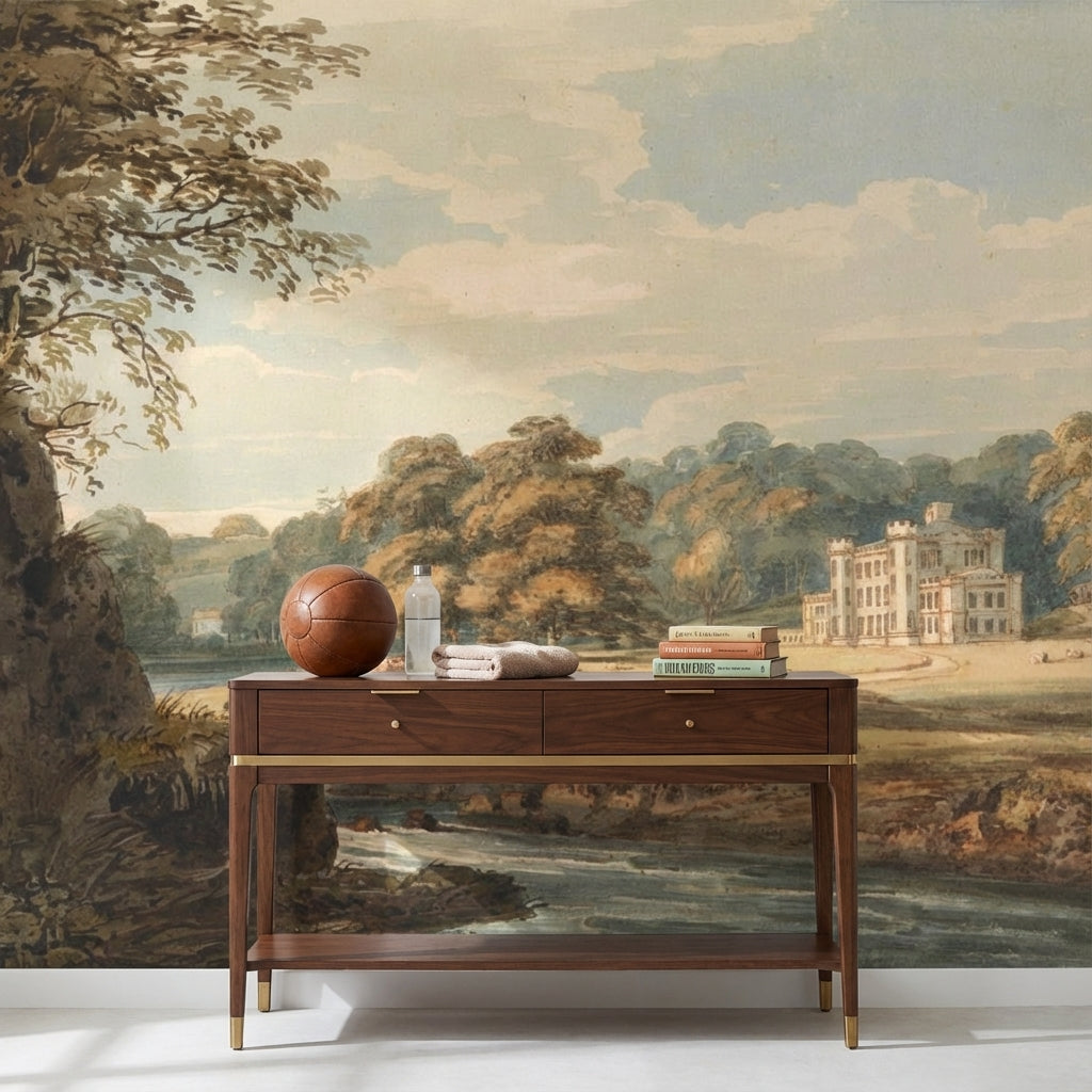 Landscape Wallpaper Vintage Serene Wall Mural