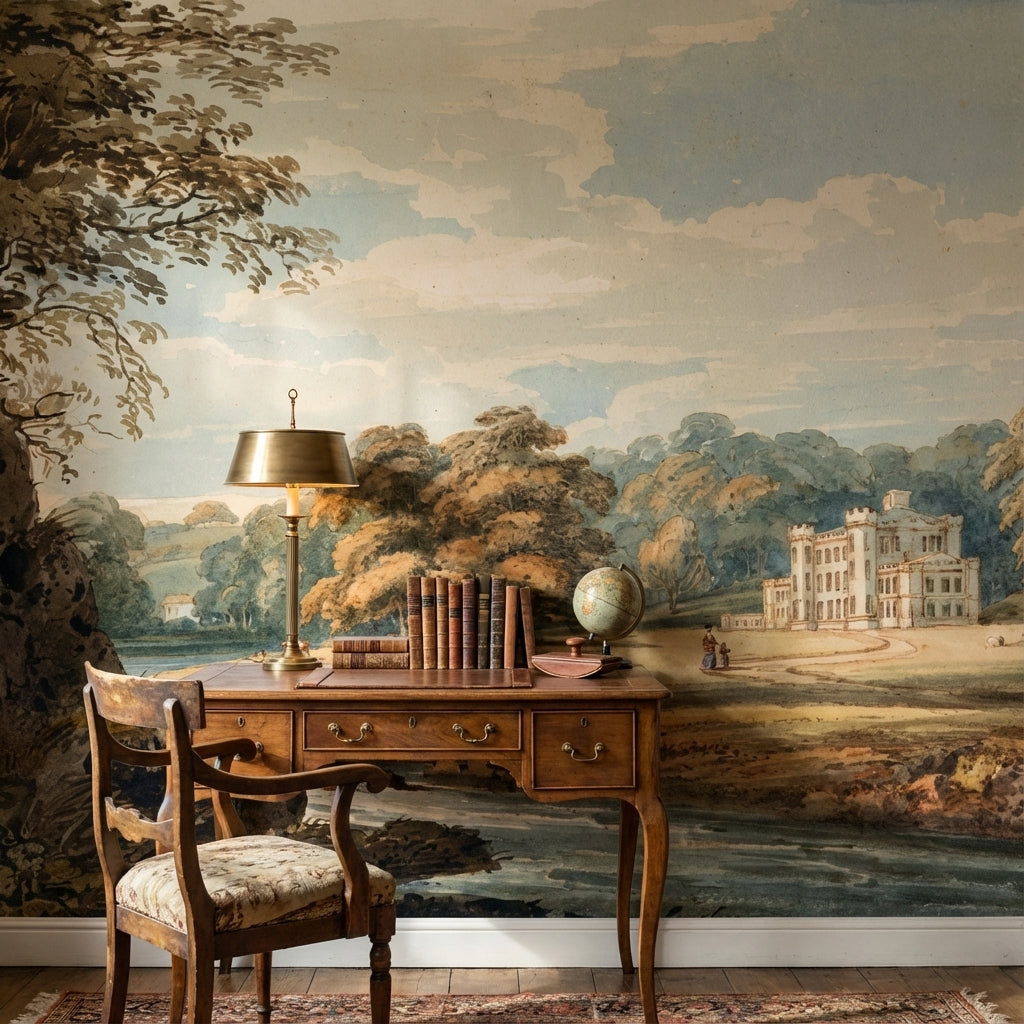 Landscape Wallpaper Vintage Serene Wall Mural