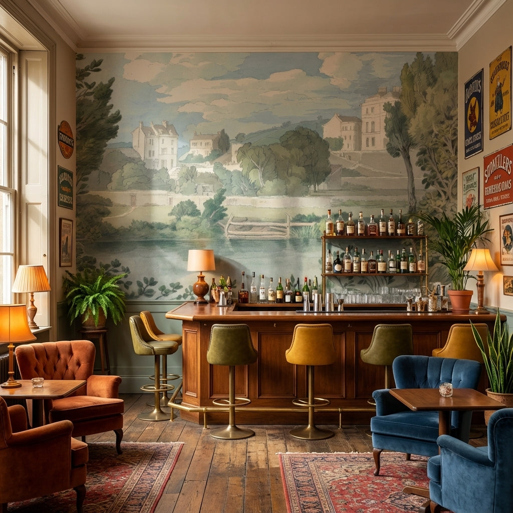 Landscape Wallpaper Vintage Countryside Wall Mural