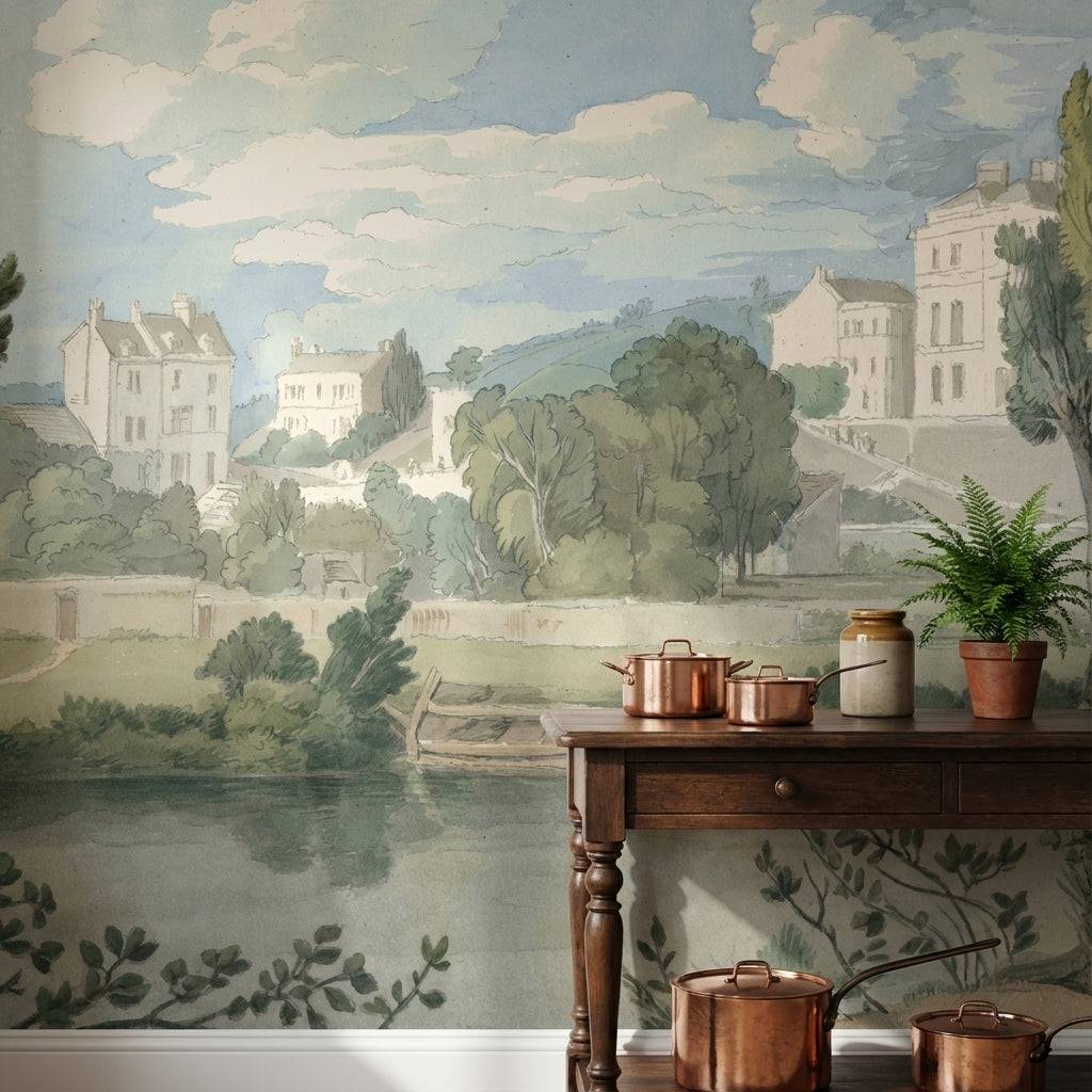 Landscape Wallpaper Vintage Countryside Wall Mural