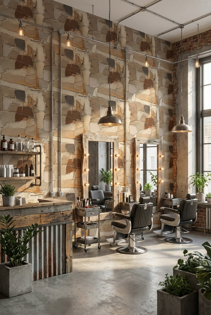 Textured Earthy Brown Abstract Stone Wallpaper
