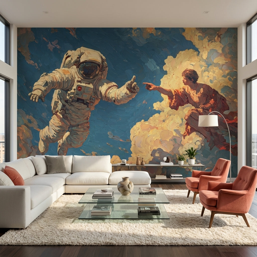 Floating In Space Wallpaper Astronaut Abstract Wall Mural
