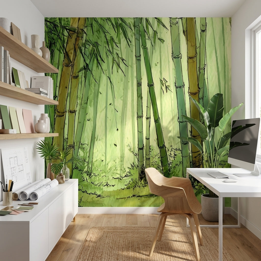 Shades Of Green Wallpaper Bamboo Forest Wall Mural