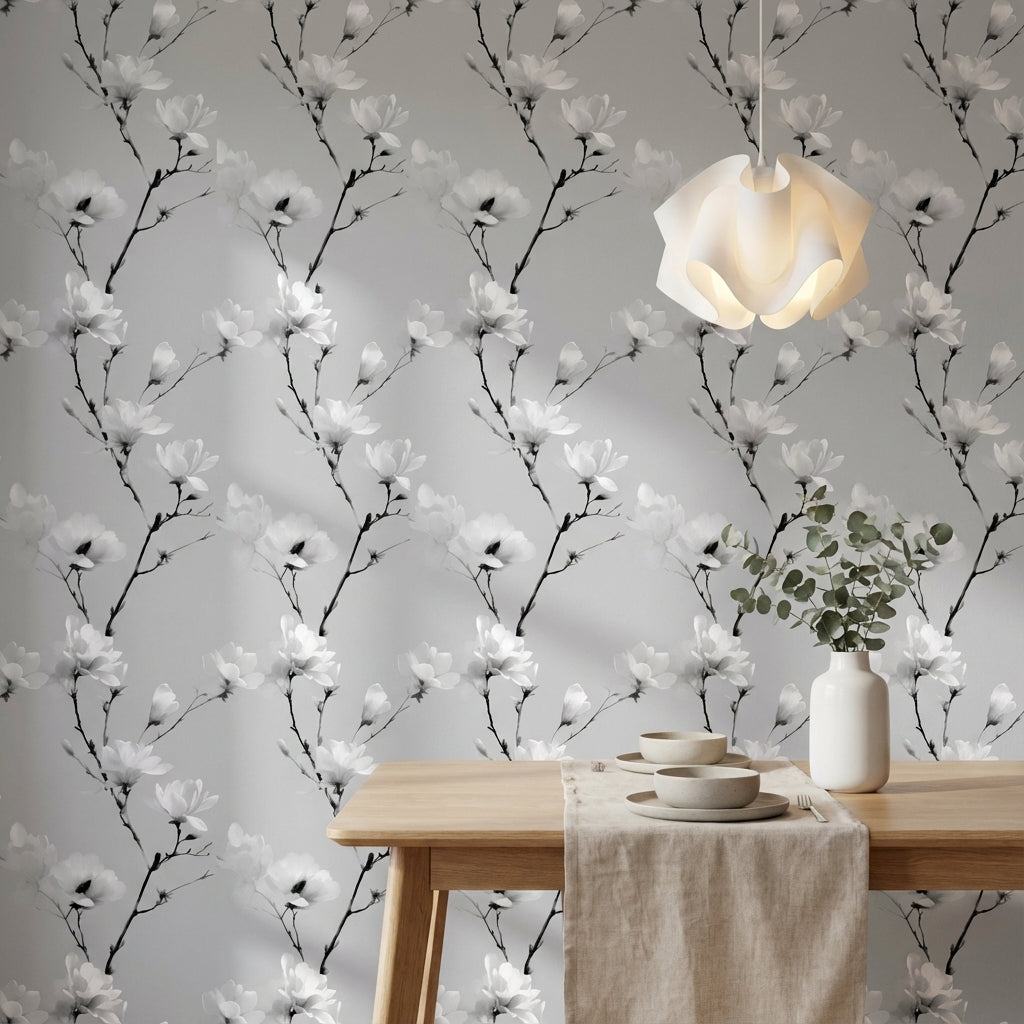 Floral Wallpaper Minimalist Elegant Decorative Mural