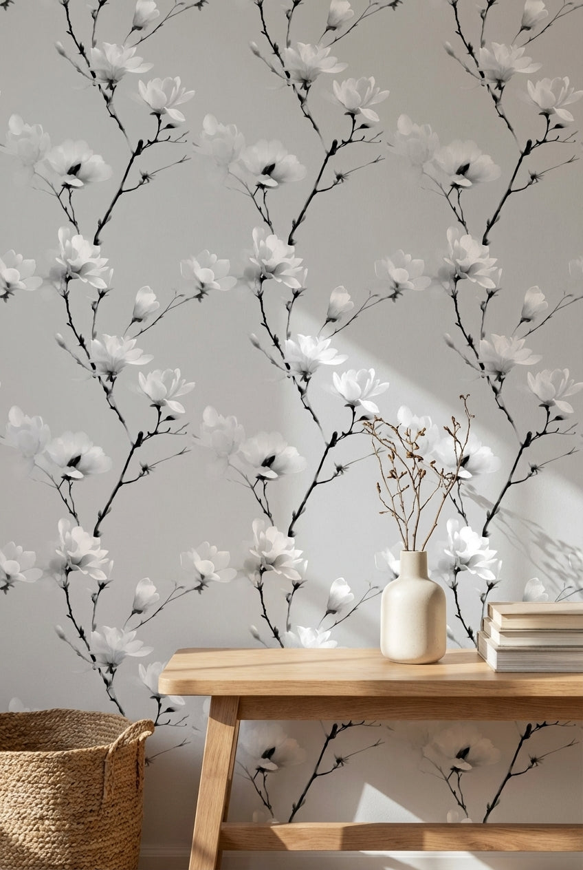 Floral Wallpaper Minimalist Elegant Decorative Mural