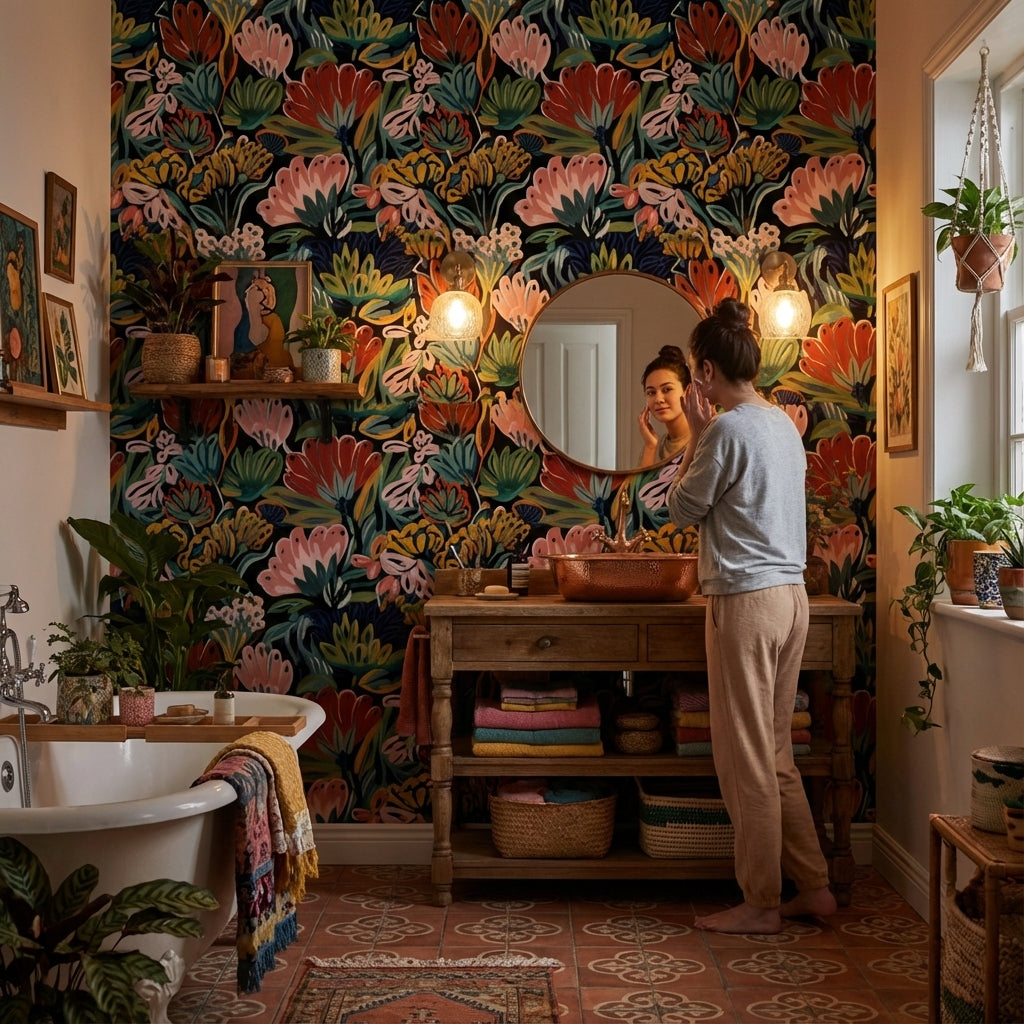 Floral Wallpaper Abstract Removable Modern Wall Decor
