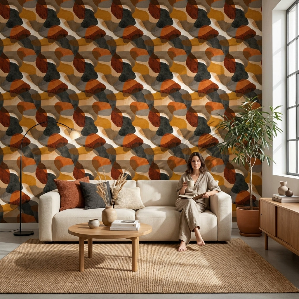 Abstract Wallpaper Organic Earthy Wall Mural