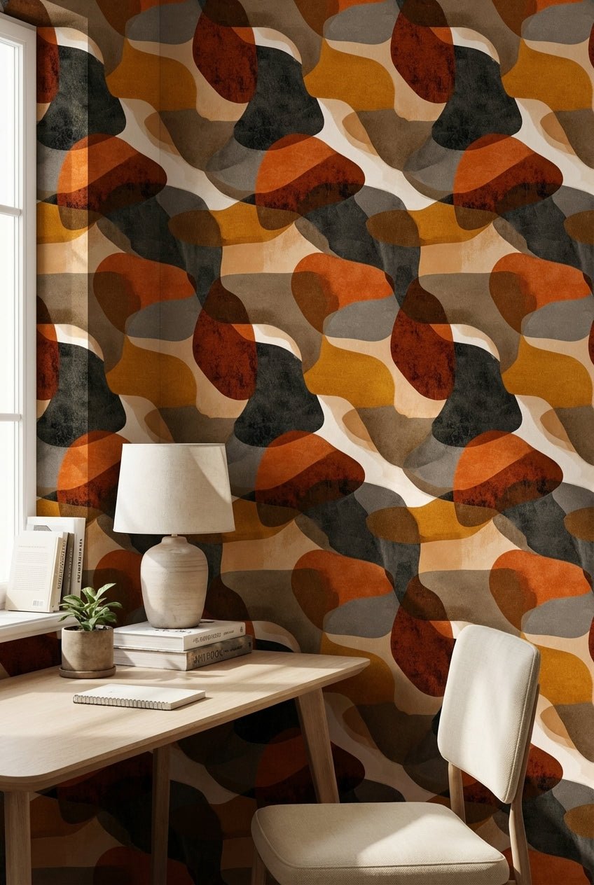 Abstract Wallpaper Organic Earthy Wall Mural