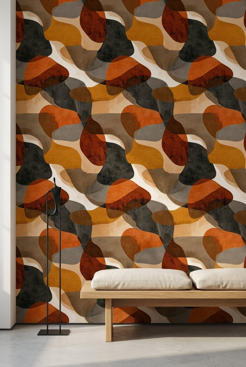 Abstract Wallpaper Organic Earthy Wall Mural